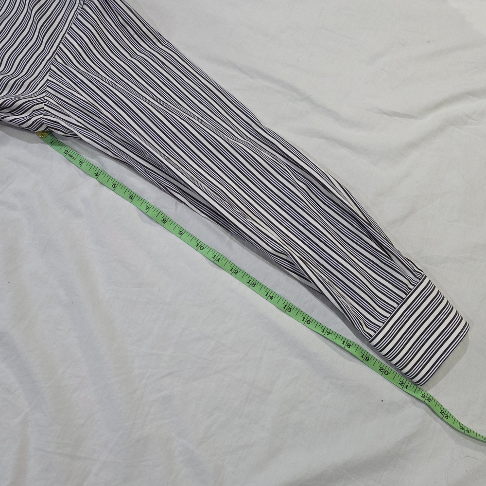 Canali Made In Italy Classic Cotton Striped Designer Shirt Corporate Sartorial - Picture 8 of 10
